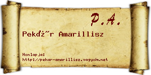 Pekár Amarillisz névjegykártya